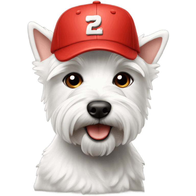 Westie wearing a red baseball cap  emoji