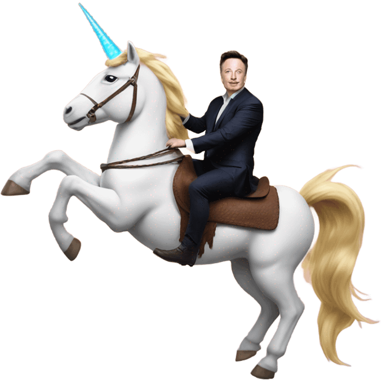 elon musk riding a farting unicorn emoji