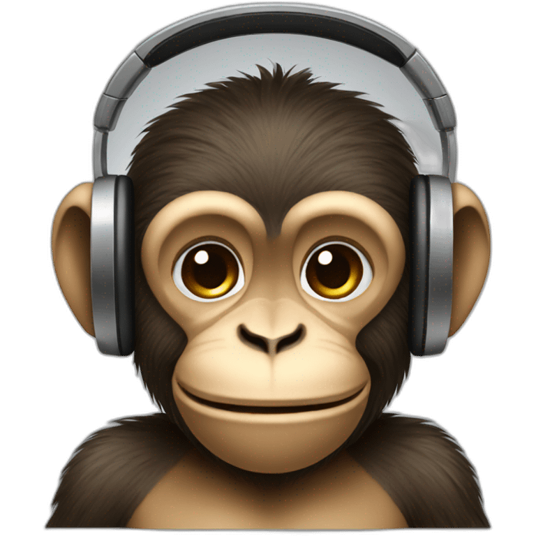 monkey with headphones and drinking emoji