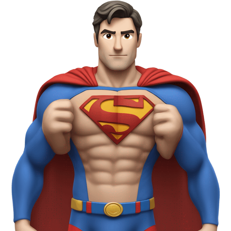 the superman with abs white man emoji