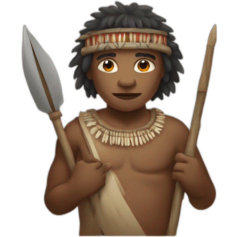 Aborigine with spear empty left hand  emoji