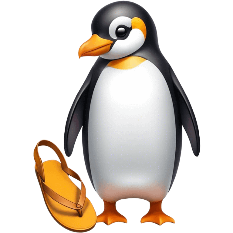 Penguin holding sandle emoji