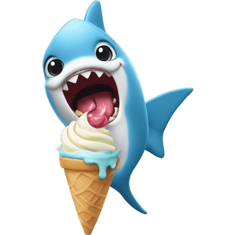 baby shark eating ice cream  emoji