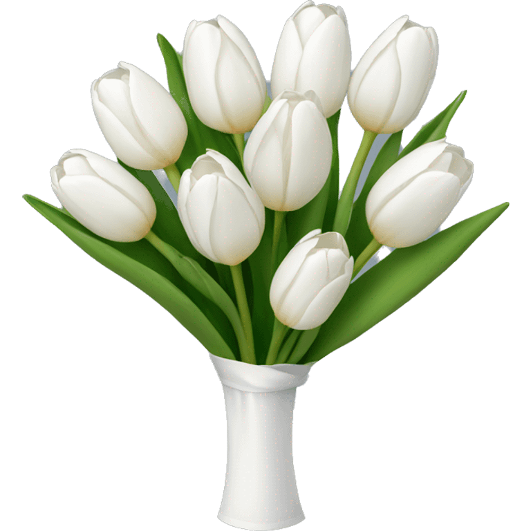 white tulip bouquet  emoji