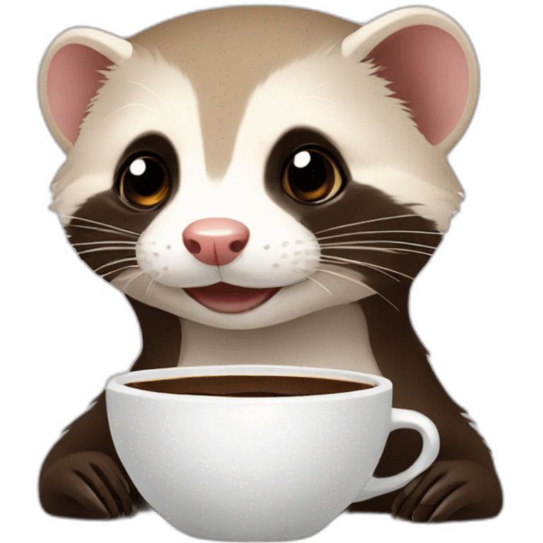 Ferret drinking coffee emoji