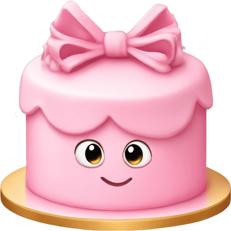 light pink cake with mini bows  emoji