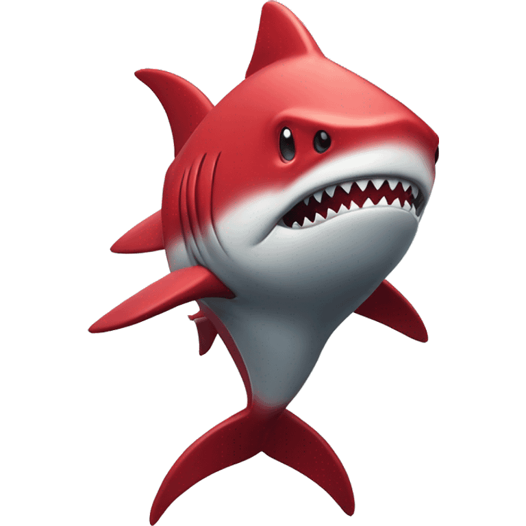 Red muscular anthropomorphic brutal shark  emoji