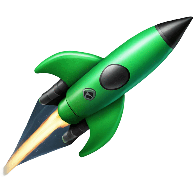 green and black rocket ship emoji