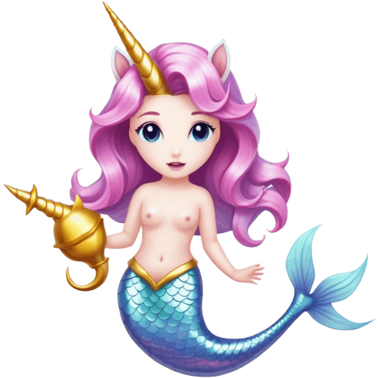 ￼tri-horn unicorn mermaid emoji