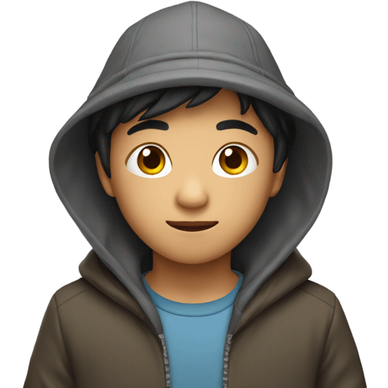 asian boy with hat and hoodie emoji