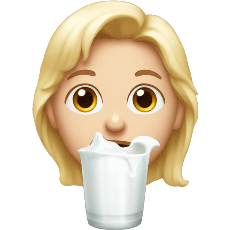 Eating milk face emoji