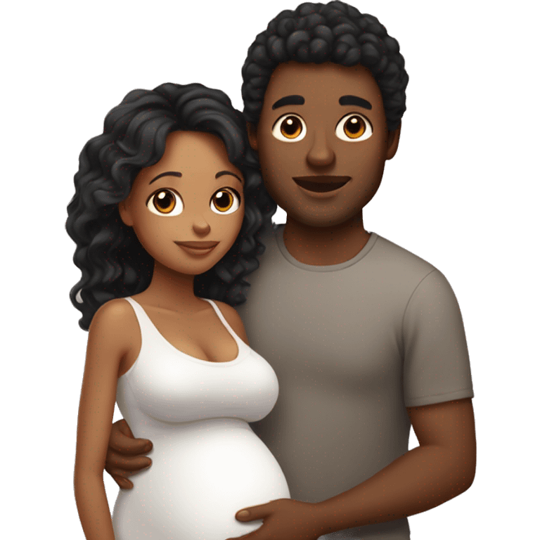 Pregnant married black women with married light skinned man emoji