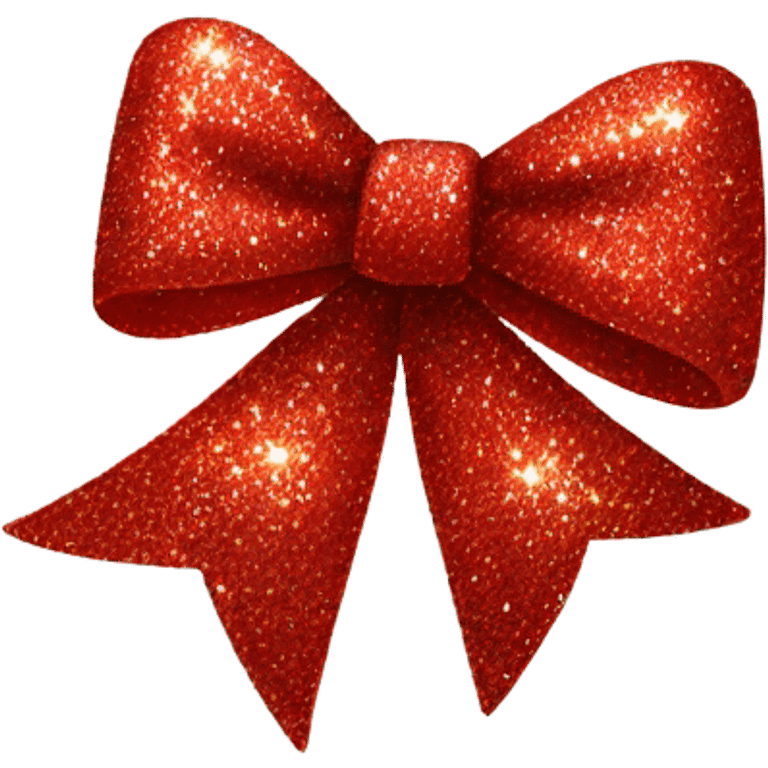 Red bow with glitter  emoji