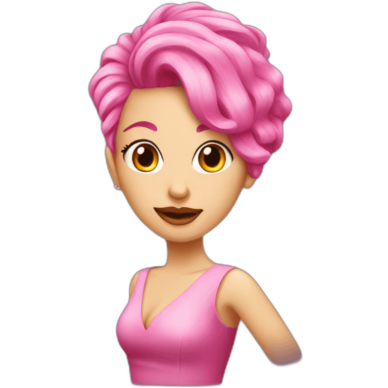 pink hair woman cocktail dress emoji