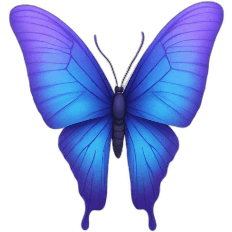 Blue with purple butterfly  emoji