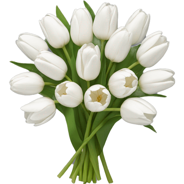 white tulip bouquet  emoji