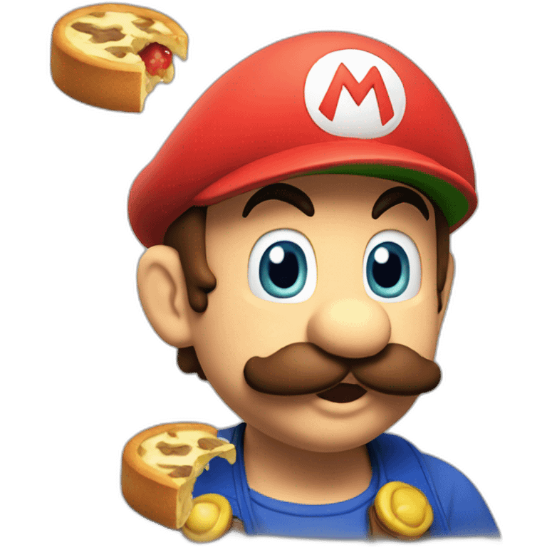 Mario eating ici emoji