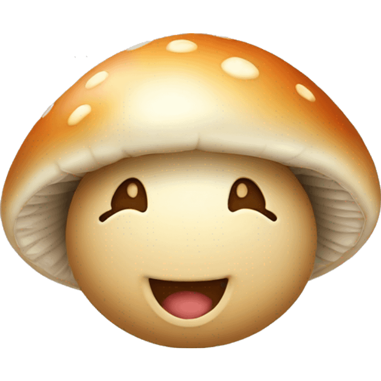 happy round Mushroom Face rolling emoji