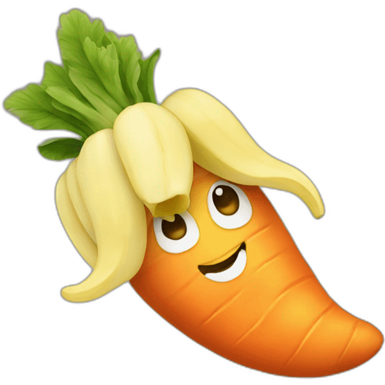 Carrot hug banana emoji