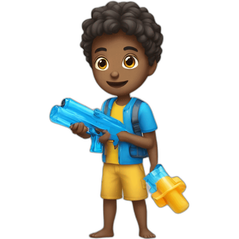 kid with water gun emoji