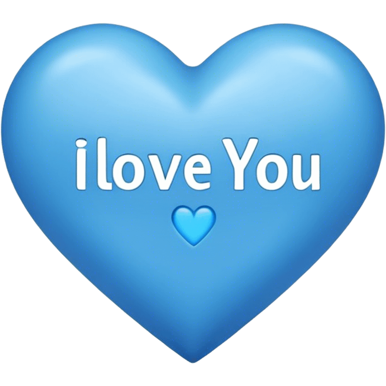 Blue heart either the words I Love You Ry emoji