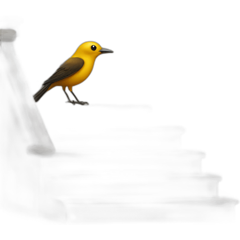 Bird on stairs  emoji