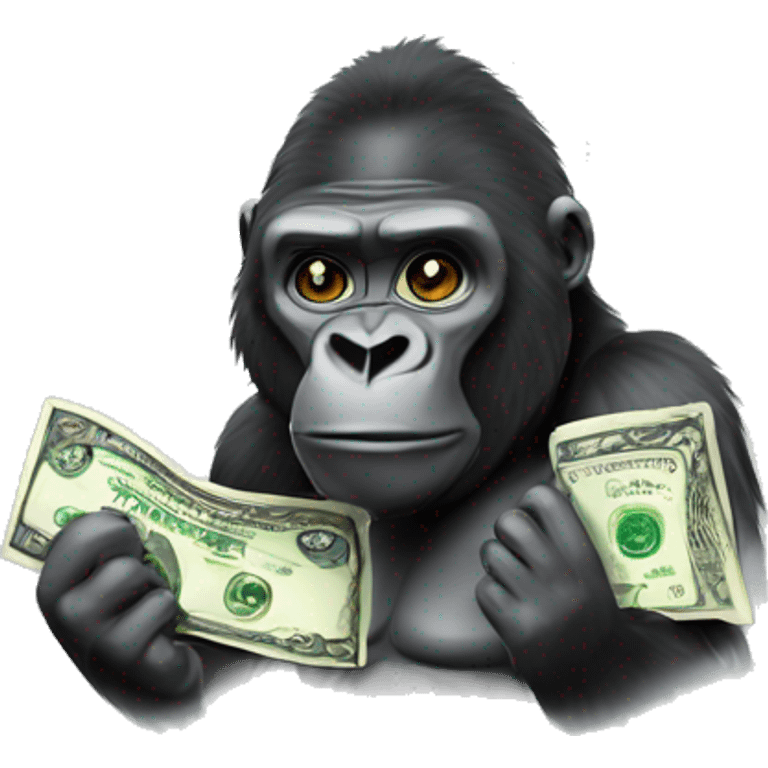 gorilla with money emoji