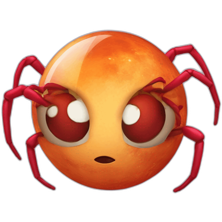 planet Venus with a cartoon thinking spider face emoji