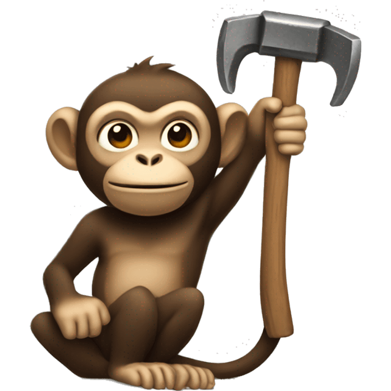 monkey holding a hammer emoji