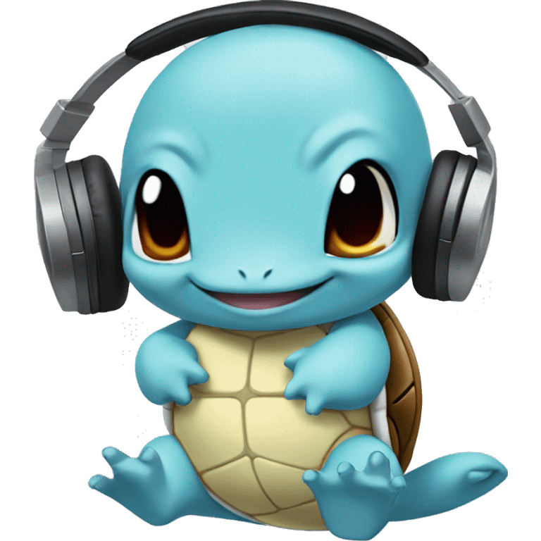 Squirtle listening to music emoji