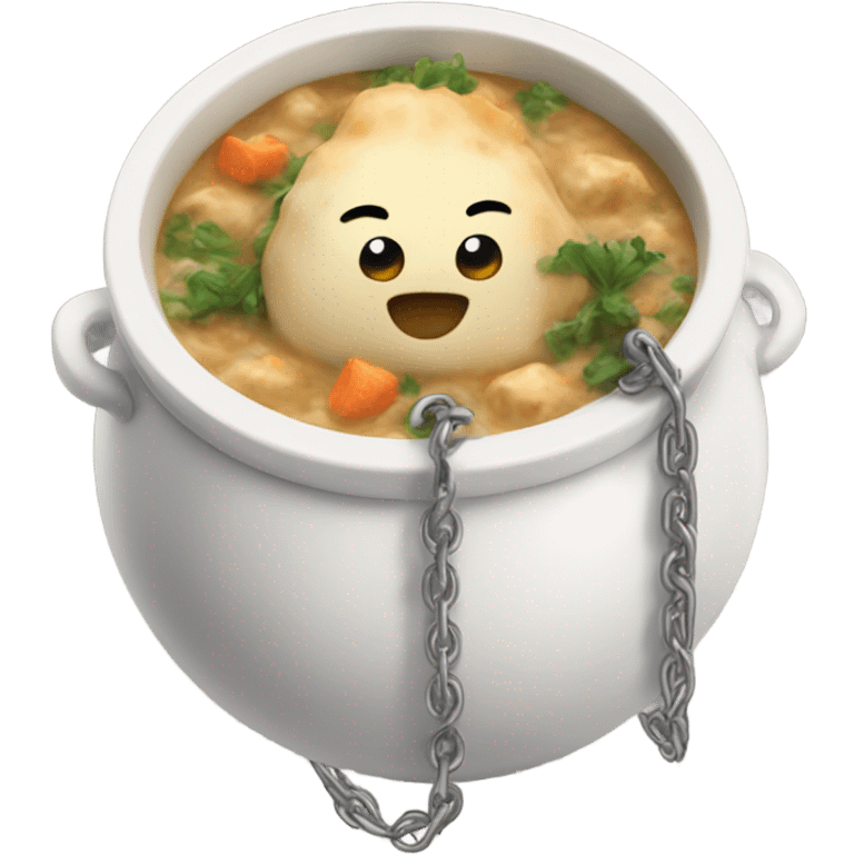 chowder with a chain emoji