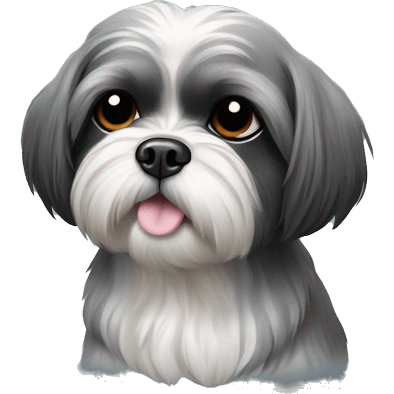 black and grey shihtzu emoji