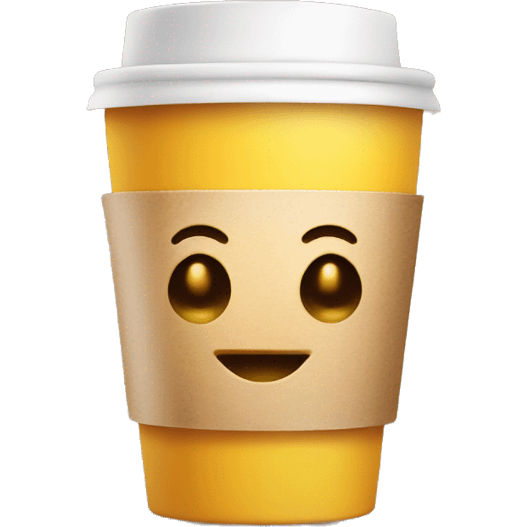 Smiley face with takeaway coffee emoji