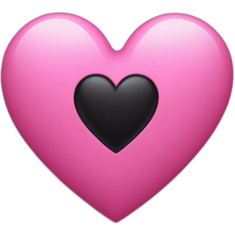 a pink heart giving a black heart emoji