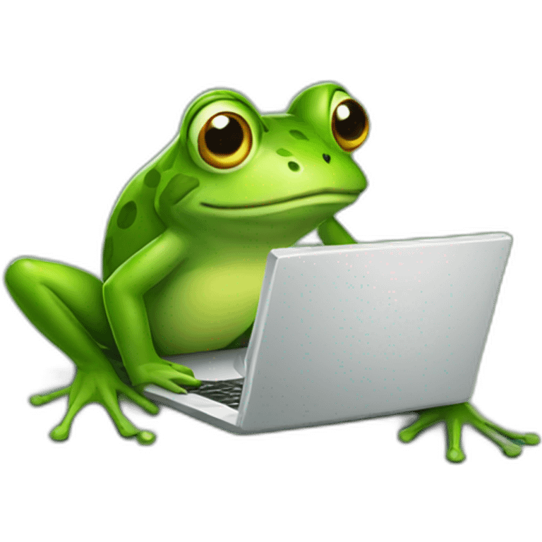 frog with laptop emoji