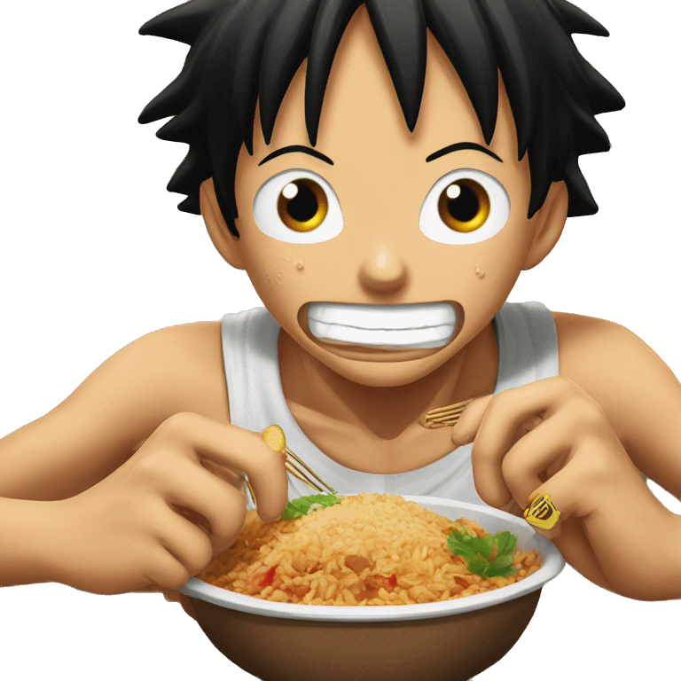 Luffy eats kabsa emoji