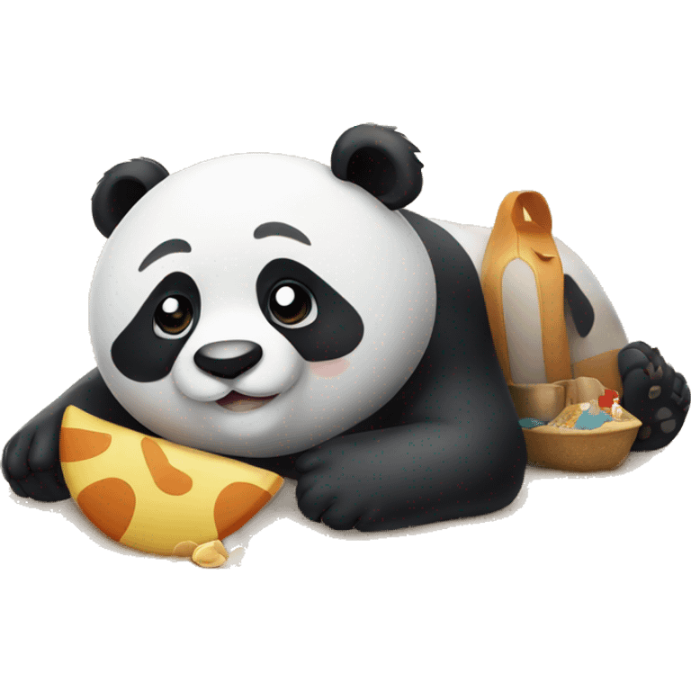 Panda chilling on the beach emoji