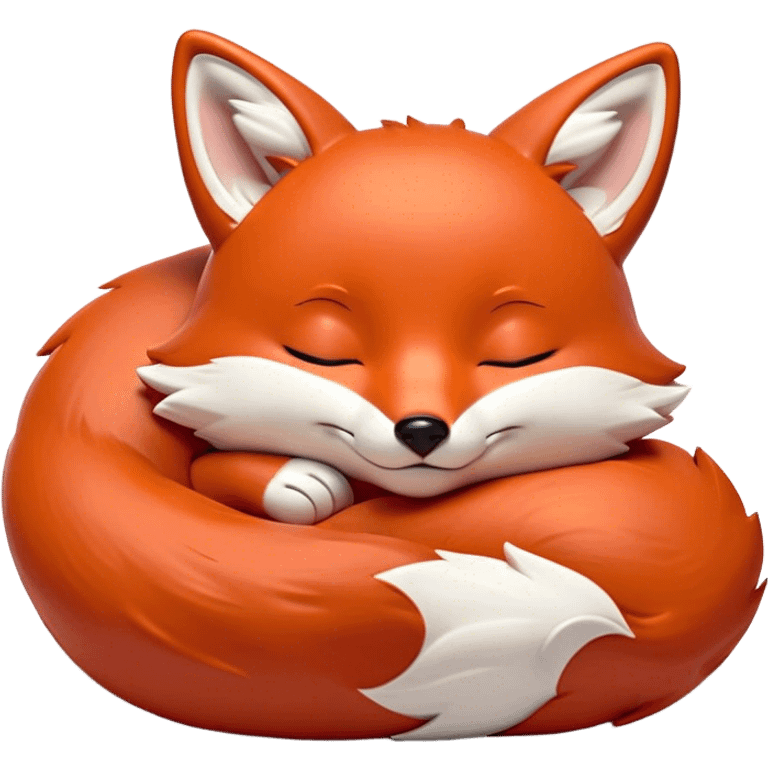 Meme-Worthy Cute Sleeping Fox Portrait Emoji, Head resting peacefully with a contented smile, showcasing a lithe build and a luxuriously soft red Fur with gentle white accents, eyes shut in a serene, restful nap, Simplified yet hilariously adorable features, highly detailed, glowing with a soft, drowsy light, high shine, relaxed and utterly lovable, stylized with an air of playful laziness, bright and heartwarming, soft glowing outline, capturing the essence of a comically sleepy fox, so meme-worthy it feels like it could instantly become the next viral sensation of adorable woodland slumber! emoji