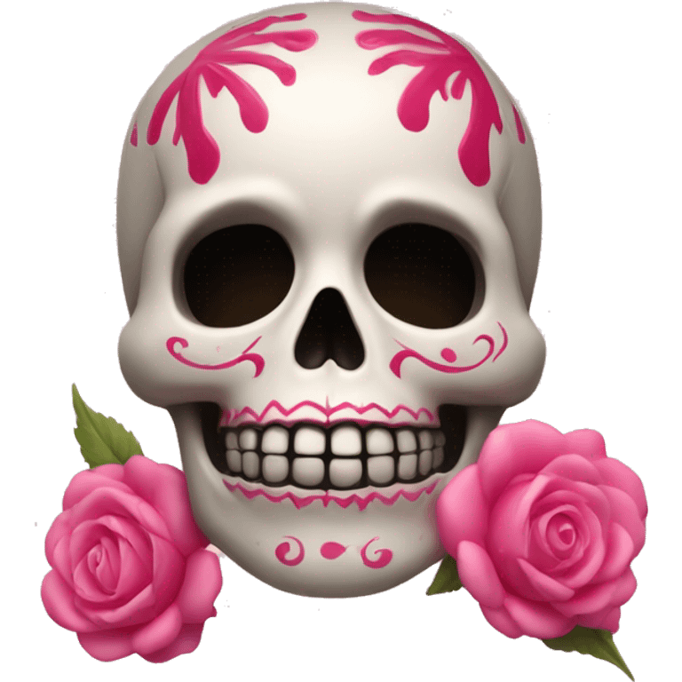 Calavera con moño rosa emoji