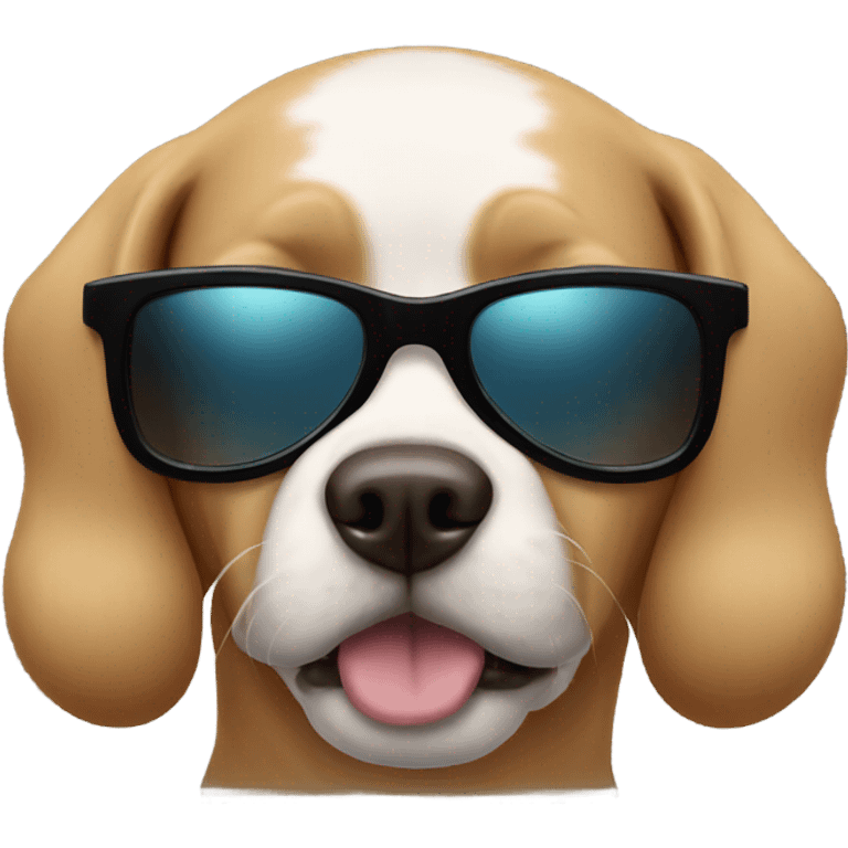 Dog with meme sunglasses  emoji