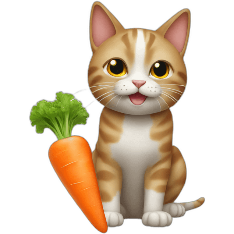 Cat eating a carrot emoji