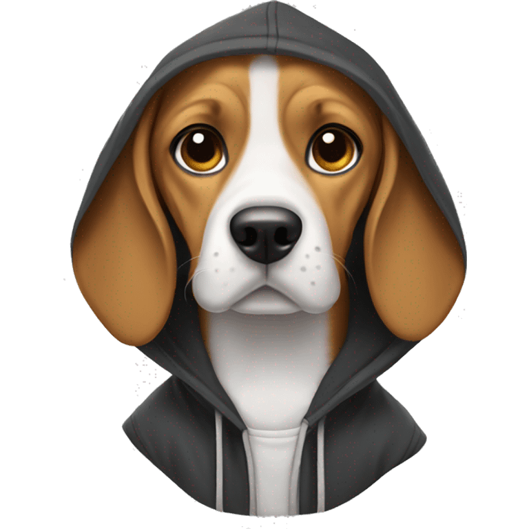 Beagle with a hoodie emoji