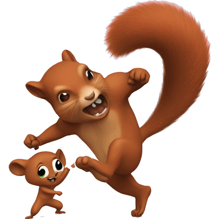 Squirrel attacking human emoji