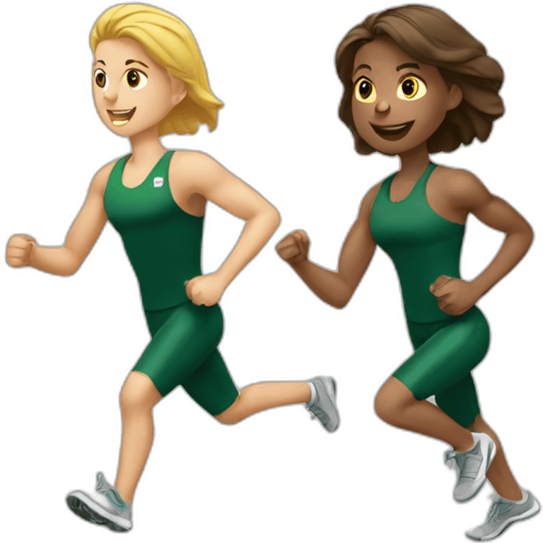 Athletics man and woman training emoji