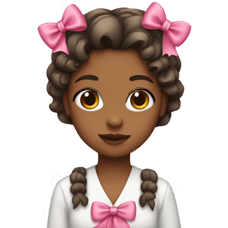 Girl with pink bows emoji