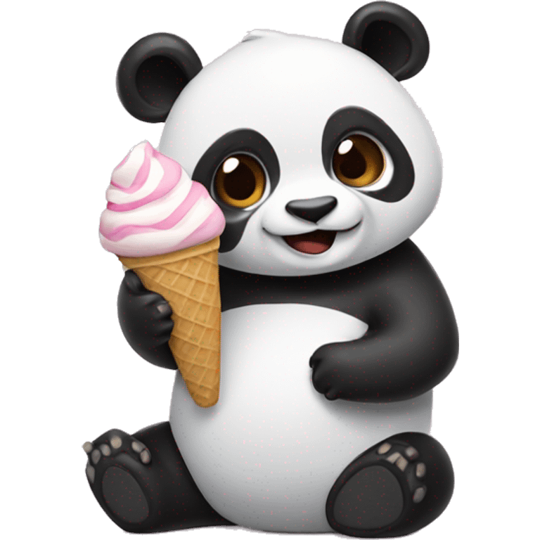 Panda eating ice cream emoji