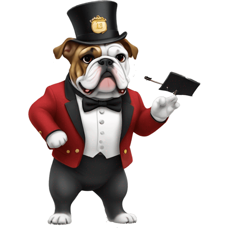 english bulldog conductor music emoji