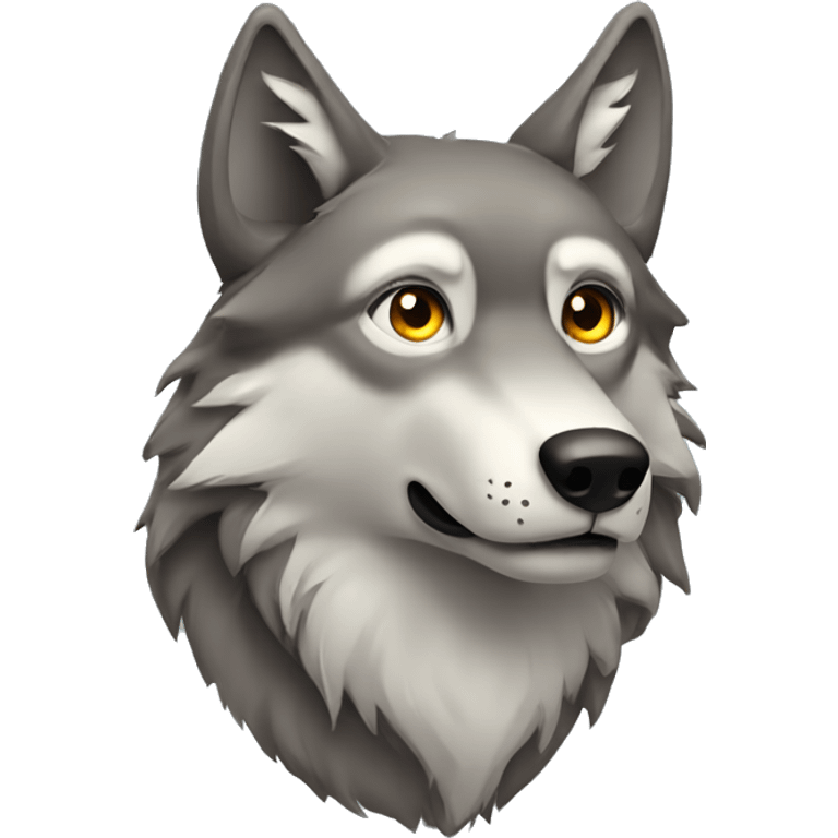 Wolf with eyes looking to the side emoji