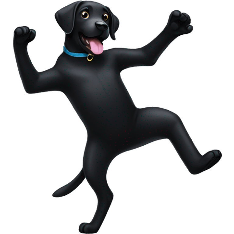 Black labrador dancing emoji