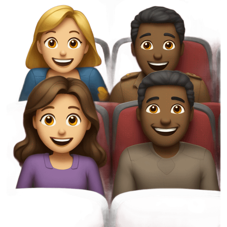 Family laughing together at a theater  emoji